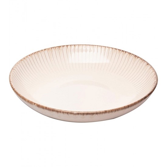 Prato 23cm Para Massa De Cerâmica Linear Branco